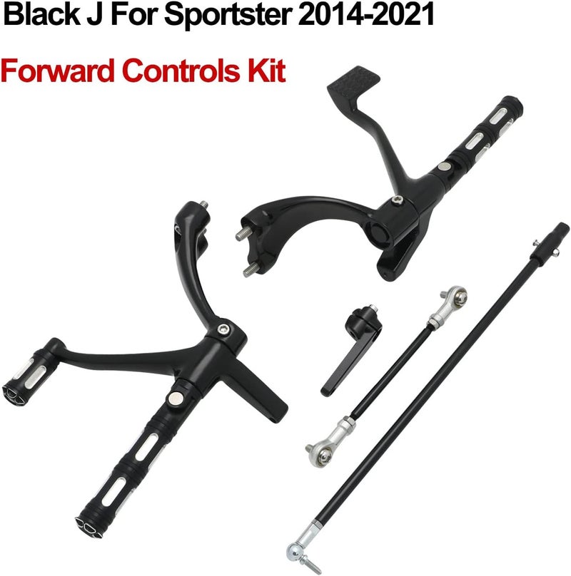 FENGREN Motorcycle Forward Controls Complete Kit Pegs Levers Linkages for Harley 2014-2022 Sportster XL 883 1200 Forty Eight XL883/C/N/L/R, XL1200C/R/L/N/X(Black) - Image 4